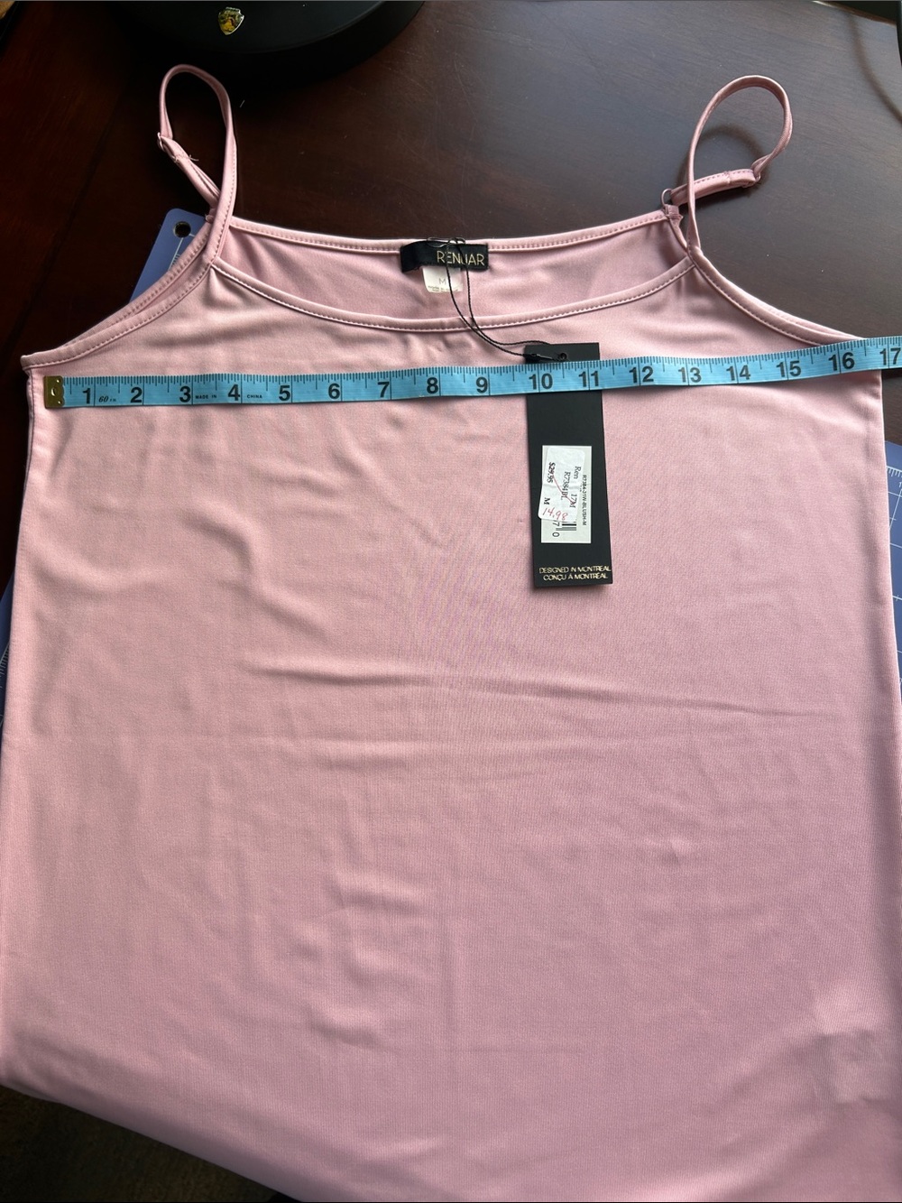 Pink Spaghetti Strap Cami Top by Renuar adjustable straps nwt